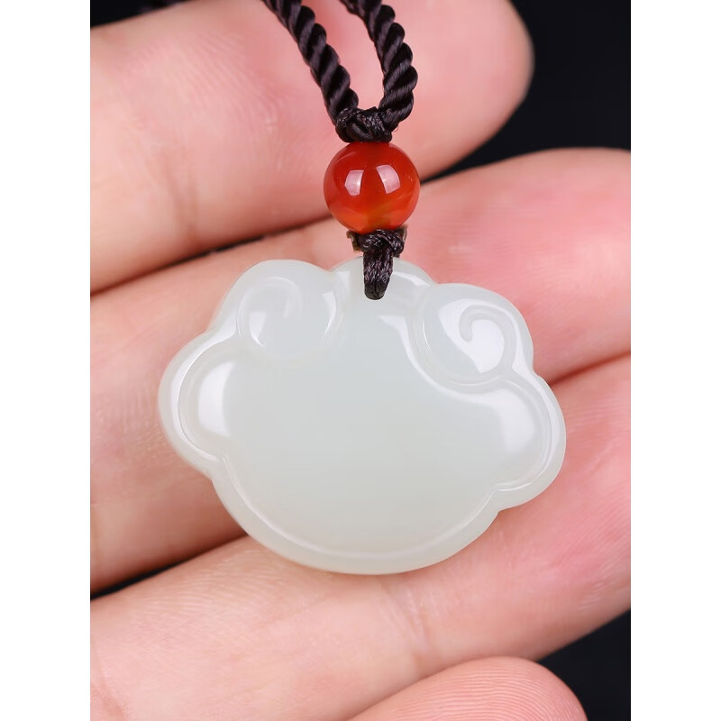 玉旺轩 新疆和田玉如意平安锁吊坠男女儿童宝宝长命锁 白玉款
