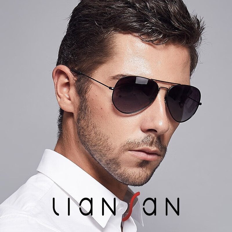 恋上墨镜男偏光开车驾驶防紫外线飞行员蛤蟆镜大脸潮流太阳镜 黑框灰