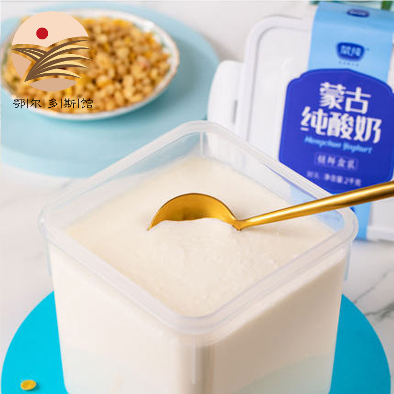 蒙纯（mengchun）无糖低温酸奶纯酸奶纯酸不甜原味酸奶家庭装大桶装发酵乳无蔗糖 2L 1罐