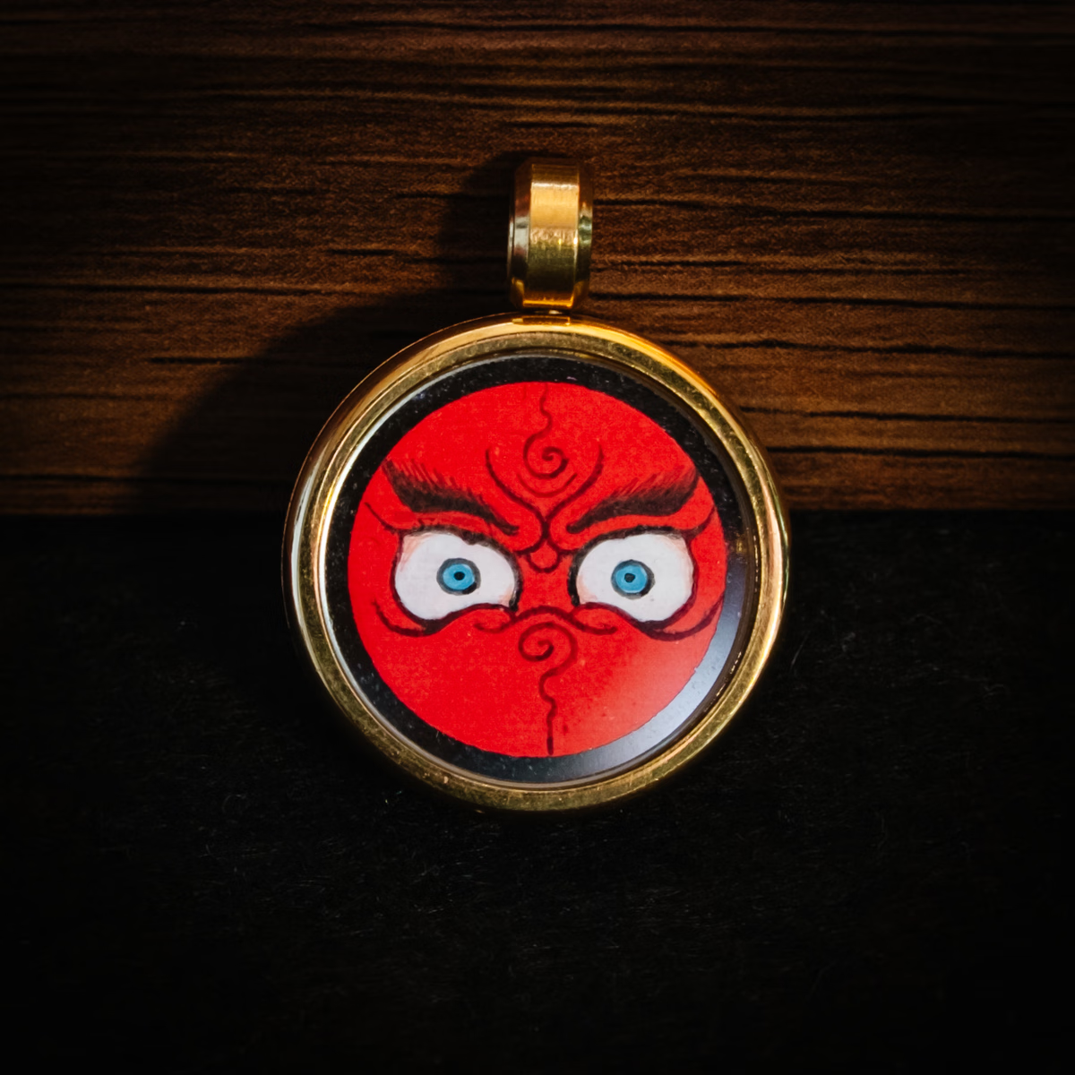 西灵逍阁藏式项链吊坠正品手绘唐卡佛眼配饰复古装饰护身符送礼物 红财神（品德）