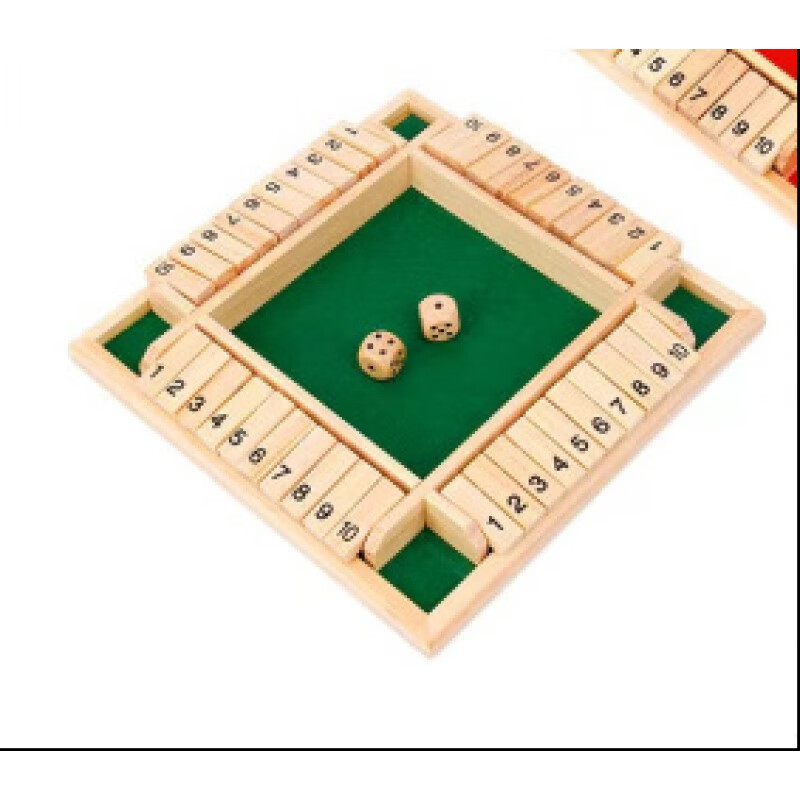 童兔四面数字翻盘 数字翻牌家庭亲子互动游戏多人聚会趣味桌面玩具 四面翻牌绿色