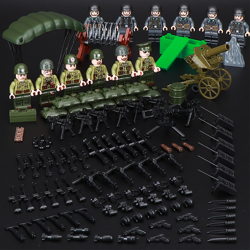 60乐··高(lego)抗日人仔系列积木八佰士兵特种兵基地拼装男孩子