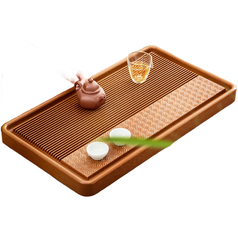 原山德料電木茶盤40支黃金料浮雕祥云整塊茶臺(tái)排水式電膠木功夫茶托盤 龍鱗祥云【80*40*5cm】