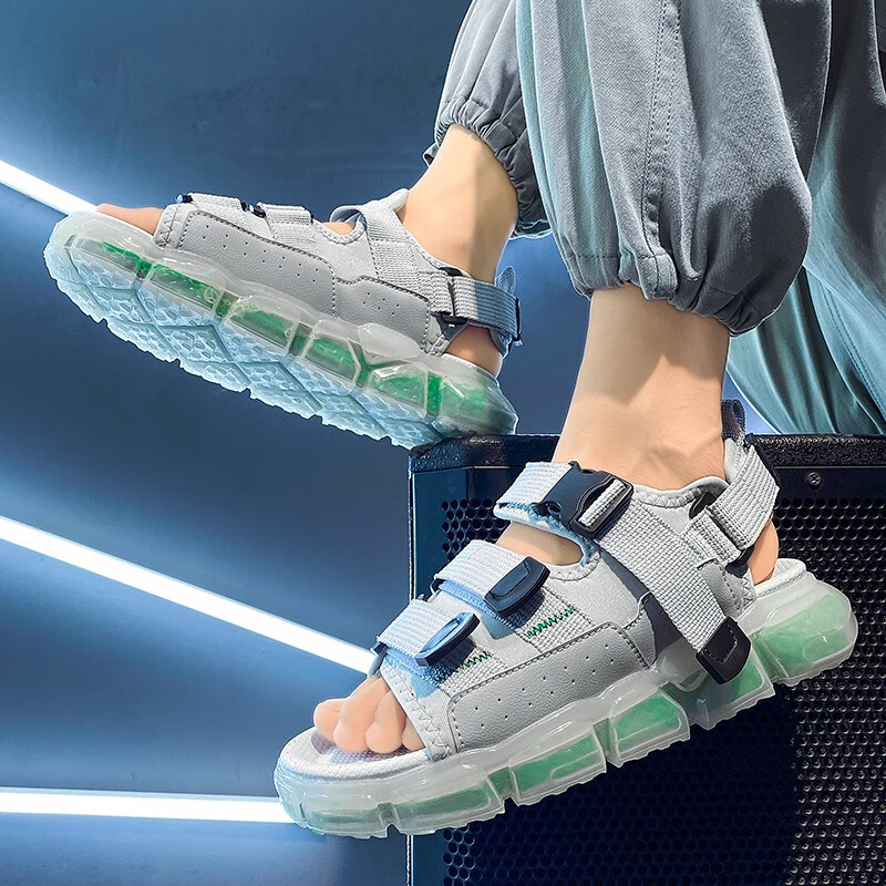 堡勒迪泡沫底男鞋夏季凉鞋男款运动两用休闲开车凉拖泡沫防滑厚底增高