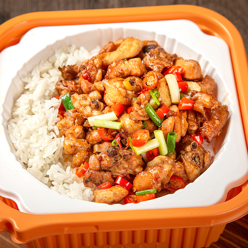 蒸一道自热米饭湘味梅菜扣肉速食辣子鸡煲仔饭大份量速热野餐零食