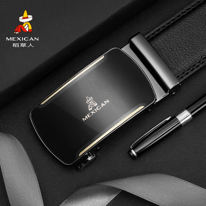 稻草人男士皮带自动扣真牛皮商务腰带休闲潮流裤带生日礼物送父亲爸爸