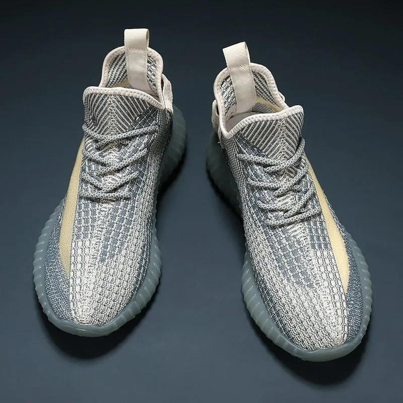 椰子鞋男350情侣网面鞋2021夏季新款潮流透气男生运动休闲鞋子男 冰蓝