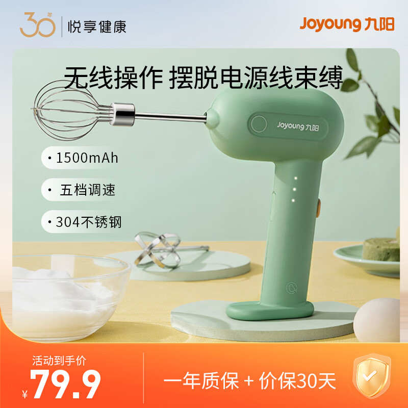 九阳（Joyoung）手持无线电动打蛋器 料理机 打发器 多功能家用搅拌机迷你打奶油烘焙S-LD500