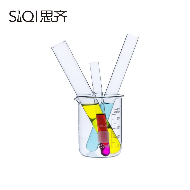 siqi玻璃试管硬质15 20 25 30mm平口圆底试管耐高温耐酸碱耐冲击试管