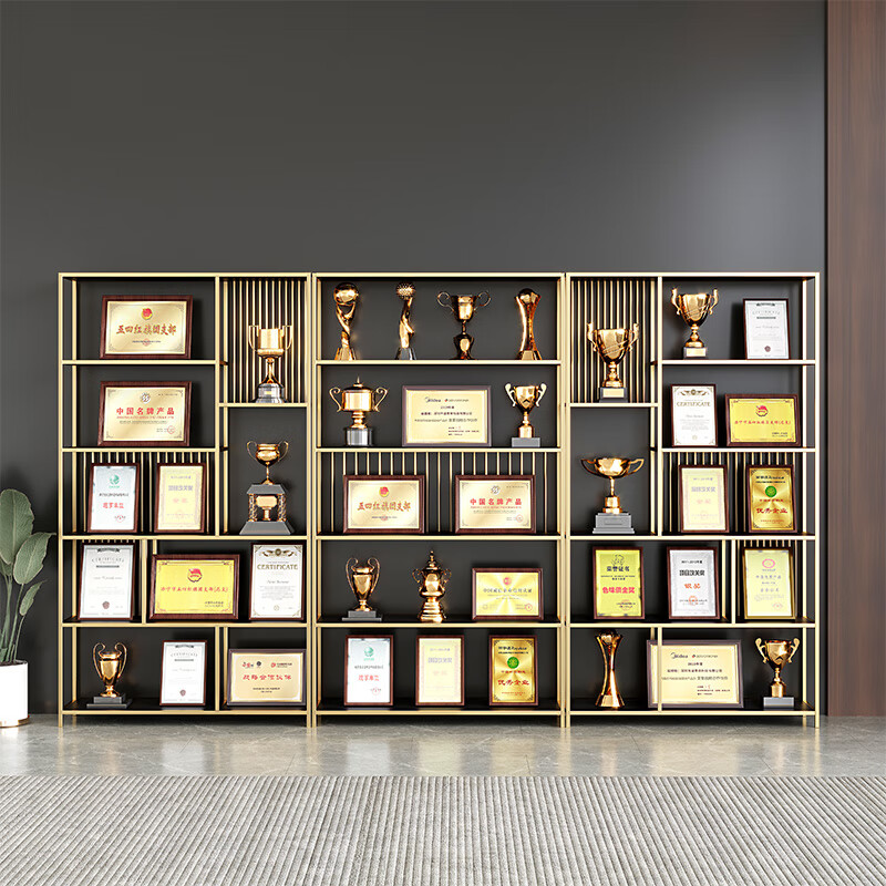斯庭阁荣誉展示柜轻奢荣誉证展示奖杯奖牌展示架样品陈列架办公室室架