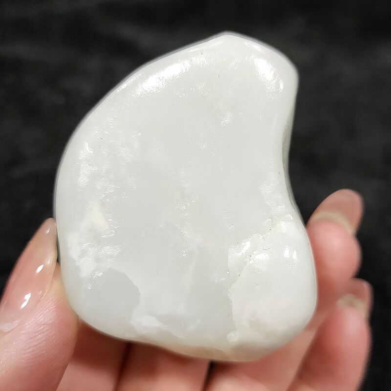 语森忆131克和田玉白玉山流水原石 且末羊脂白玉山流水小把件玩料雕刻