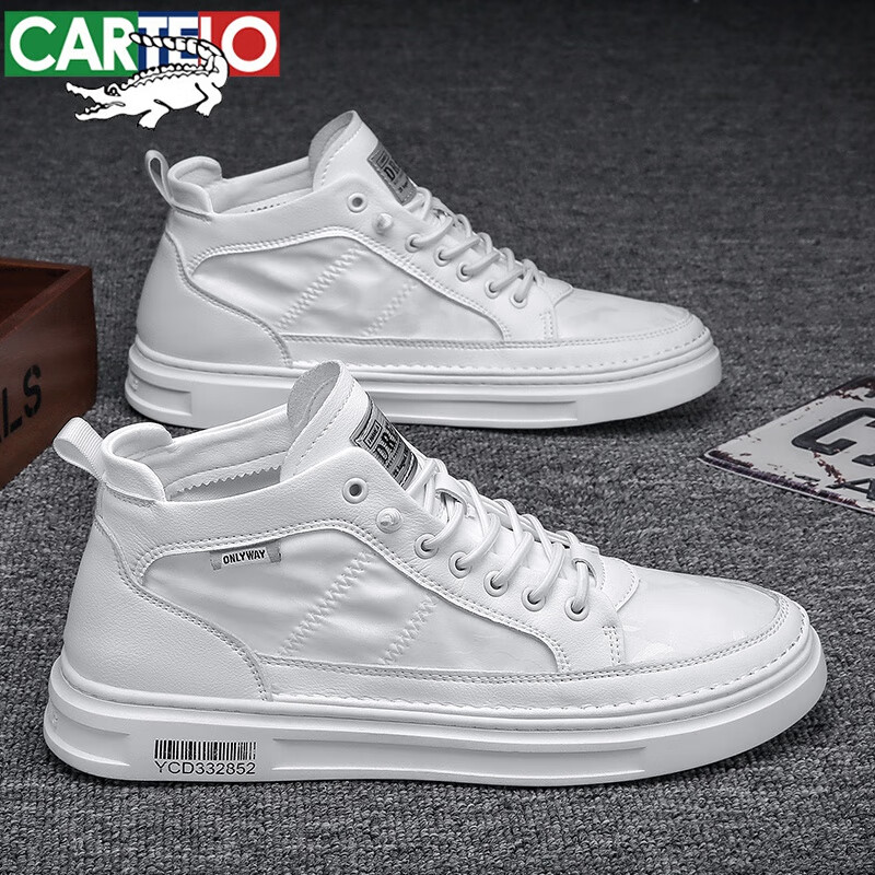 官方品牌真皮帆布鞋男高帮2023夏季新款透气韩版潮流百搭冰丝布鞋