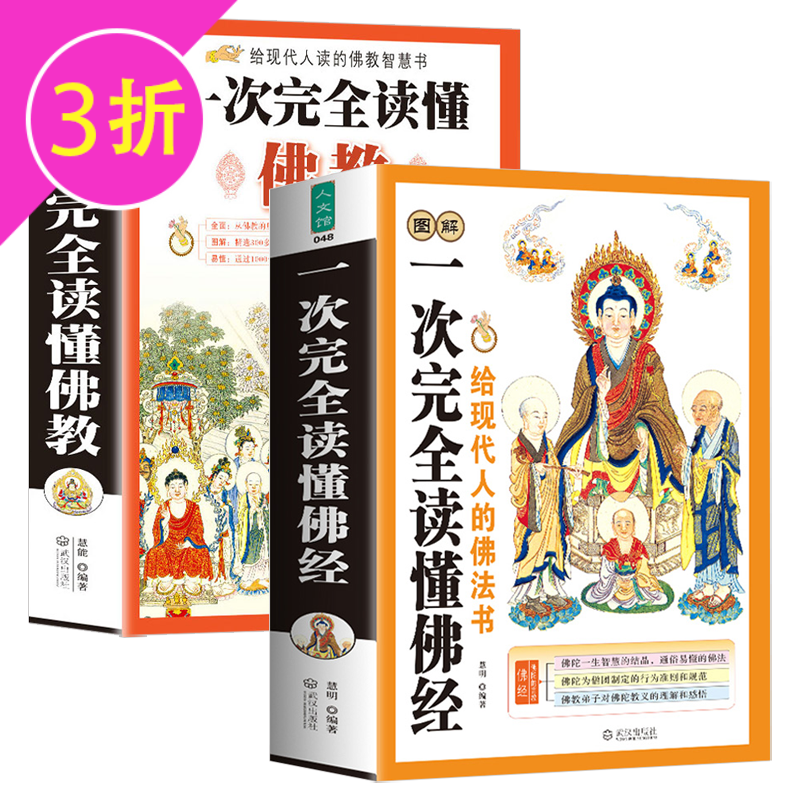 【满48包邮】图解一次完全读懂佛经佛教+中国佛教史+金刚经心经坛经地藏经+佛典入门 佛经佛学佛教入门基础知识书籍金刚经心经学禅宗论集 图解一次完全读懂佛经佛教(全两册) 定价106