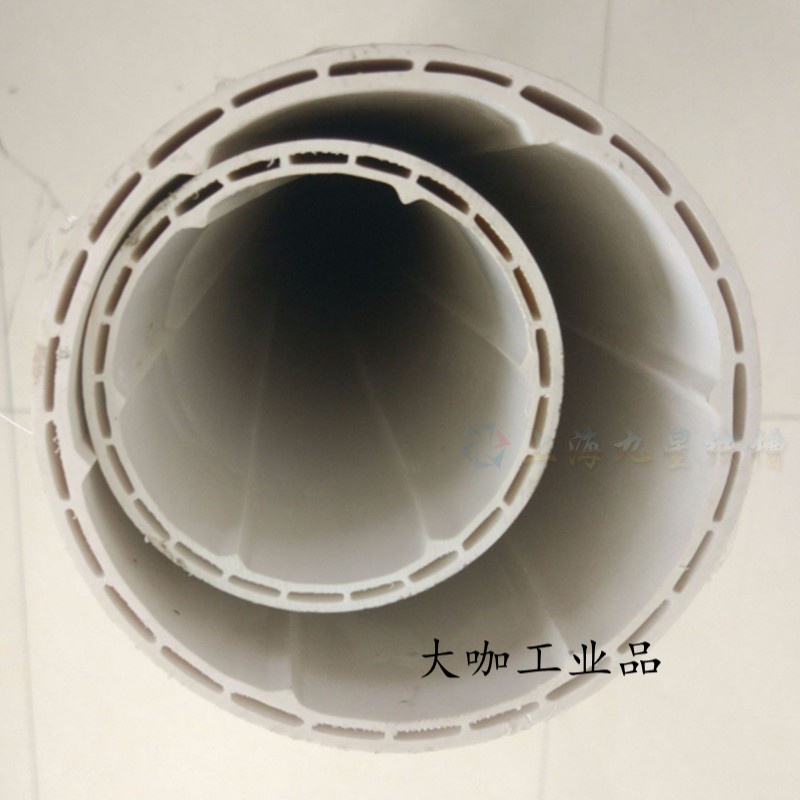 75中財pvc螺旋消音管排污下水管110PVC管單壁雙壁中空螺旋管雙層 D75*5.0雙壁消音螺旋管