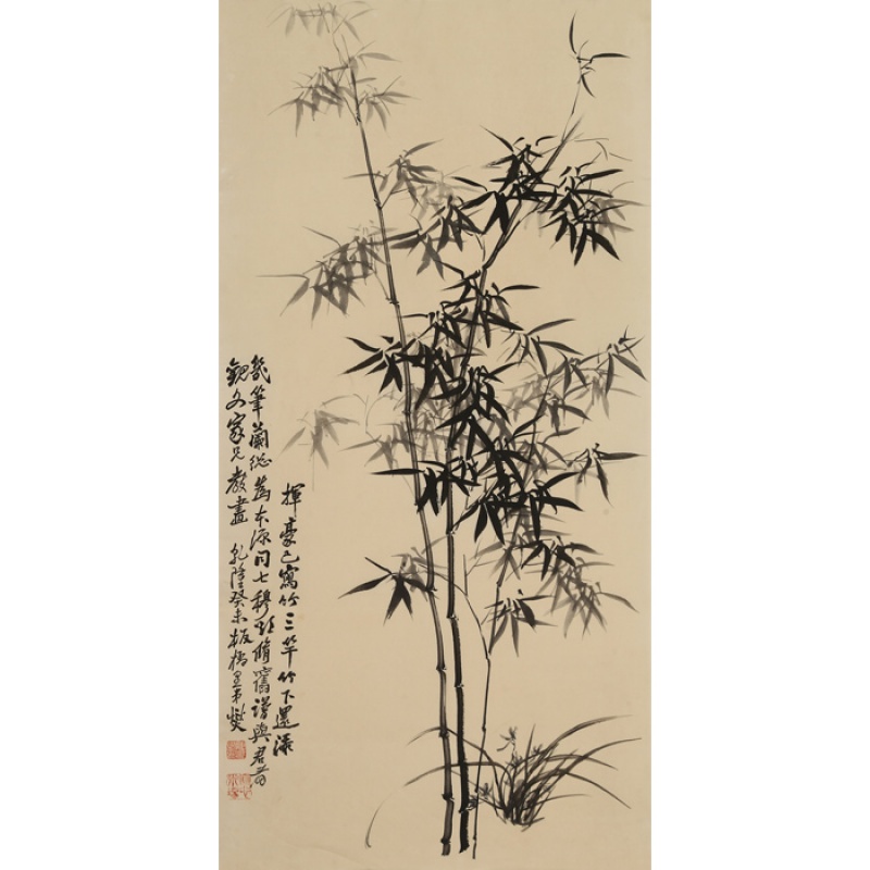 清代郑板桥字画精品三尺写意墨竹国画纯手绘临摹古玩名人书画作品纯