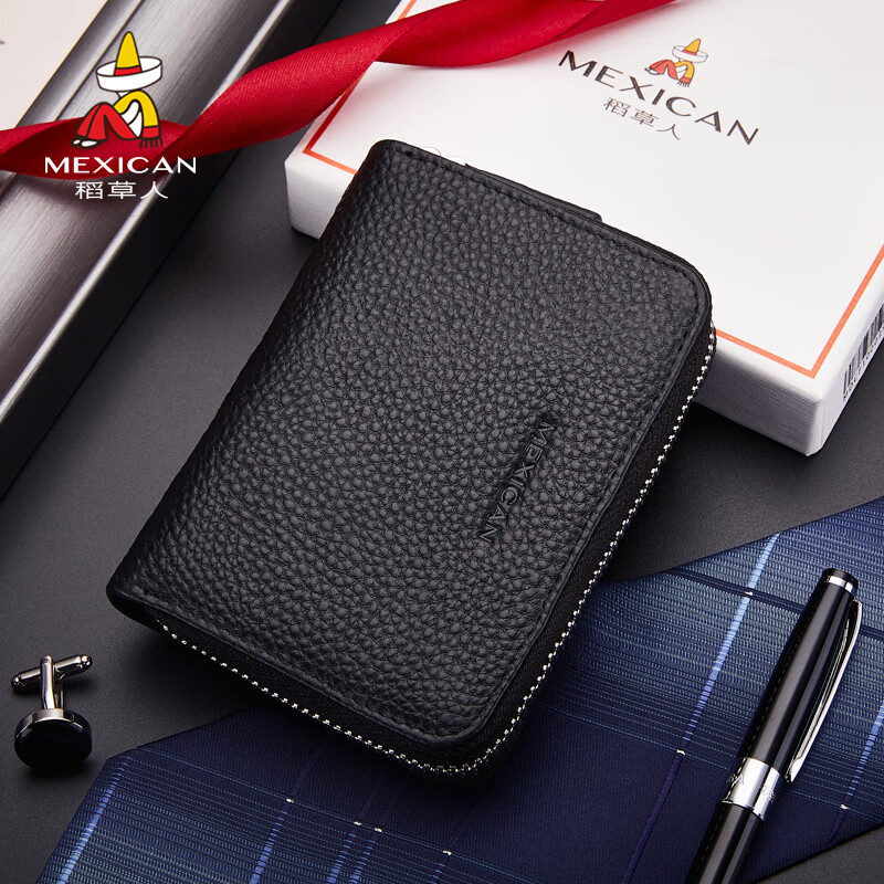稻草人卡包男驾驶证件多卡位个性潮流商务头层牛皮卡夹男士 190618