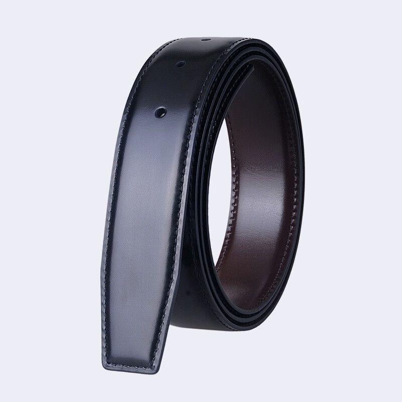 in)无头皮带不带头打孔皮带条头层牛皮 无夹层 带眼轻奢无头腰带真皮