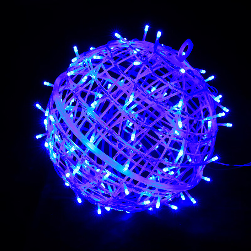 藤球灯闪灯串满天星树灯防水挂树景观灯售楼庭院园球 蓝色 直径20厘米