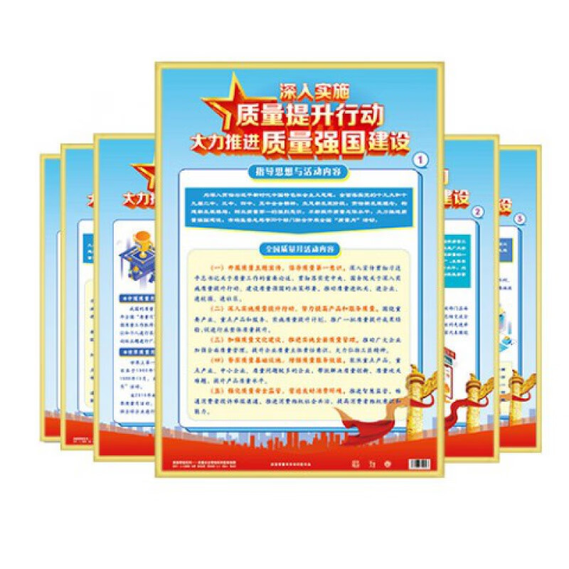 2022年质量月宣传单 深入实施质量提升行动 大力推进质量强国建设海报 ZLG0001 2021年质量月主题挂图 6张
