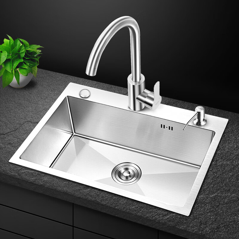 pult304不锈钢水槽手工单槽厨房洗菜盆洗碗槽洗菜池水斗大水盆台上盆