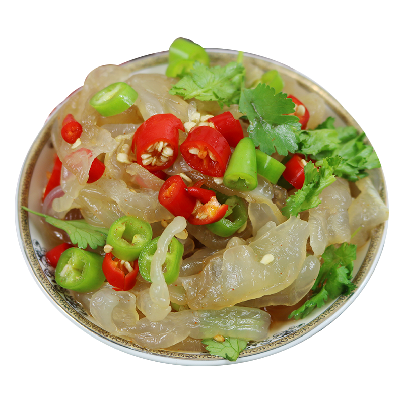 亿海湾海蜇头即食凉拌海蜇皮丝带调料包解腻凉菜拌菜下酒菜网红款礼盒 海蜇头200g*4袋+海蜇皮200g*4袋