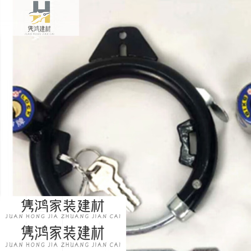 TLXT老式圓圈鎖單車鋼管鎖馬蹄鎖蟹鉗鎖自行車固定車鎖防盜鎖 普通款黑色/5把