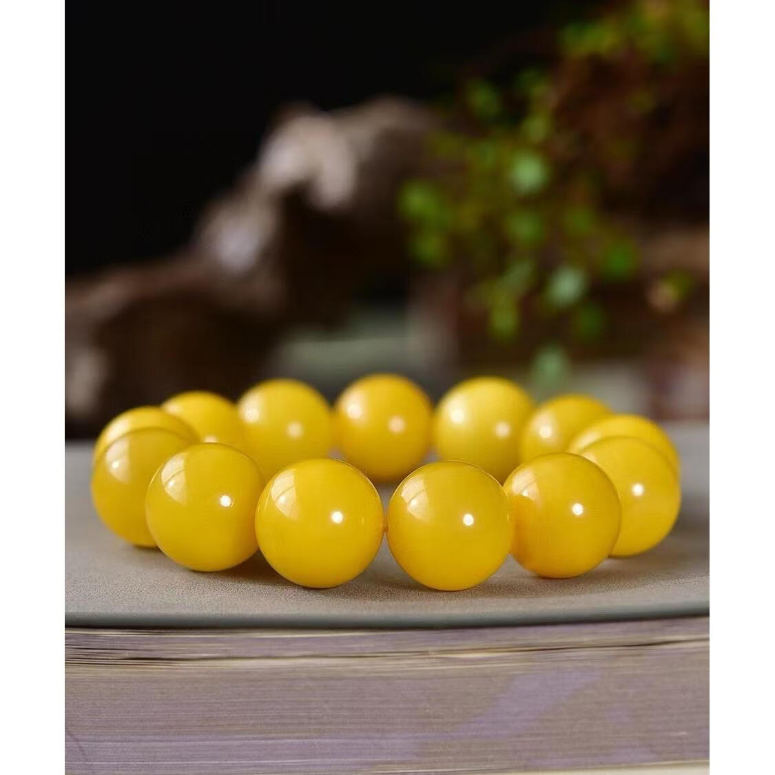 t&u保价天然老蜜蜡手串鸡油黄吊坠欧美式波罗的海金绞蜜无优无烤 8mm