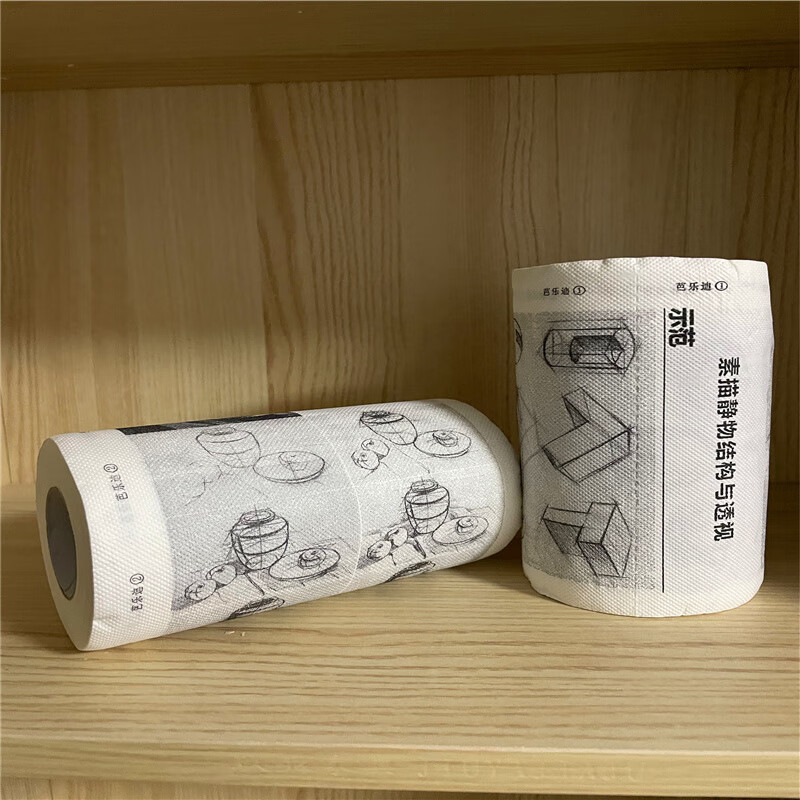 千惠侬清华学霸美术卫生纸素描静物结构透视纸个性木浆厕纸清新卷筒卷