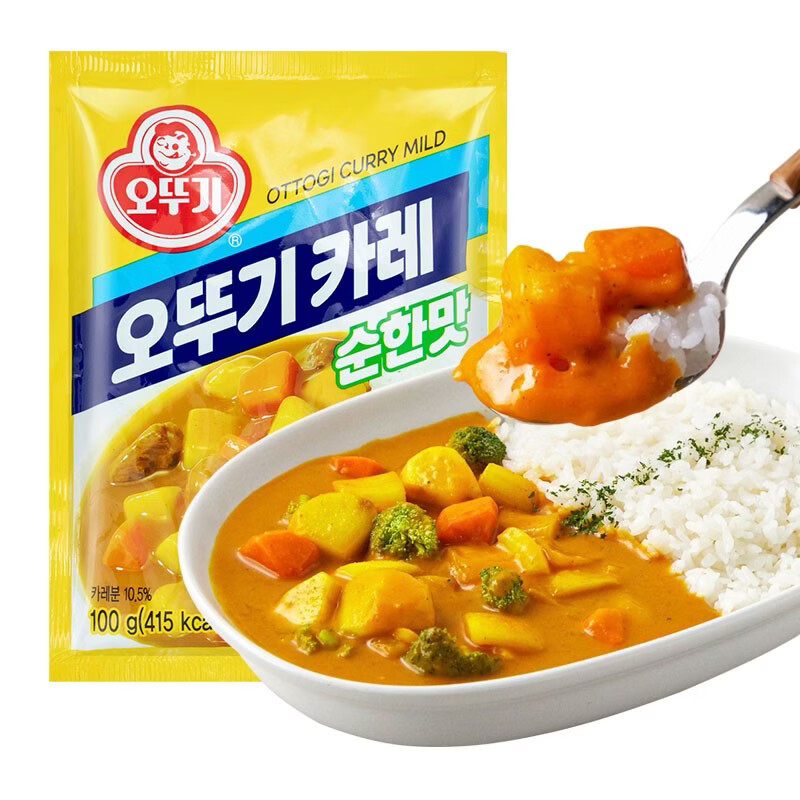 不倒翁韩国进口咖喱粉家用原味微辣调和粉辣味粉方便速食饭调味酱料