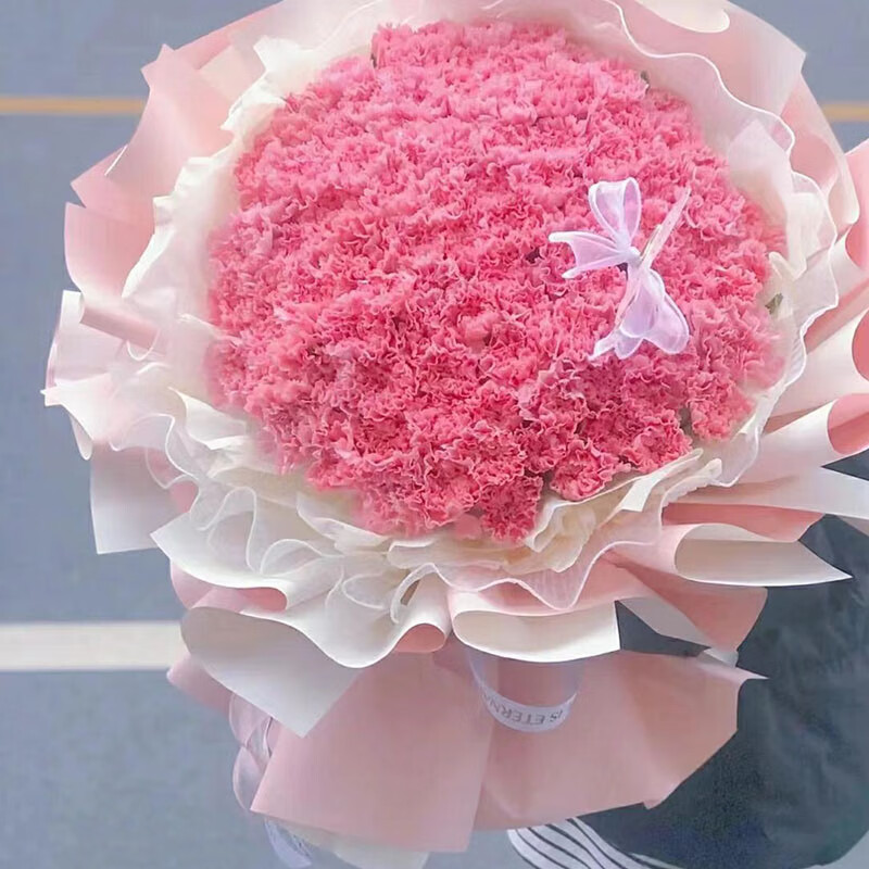 鲜花康乃馨送妈妈婆婆长辈生日礼物花束当地花店 52朵康乃馨花束-爱您