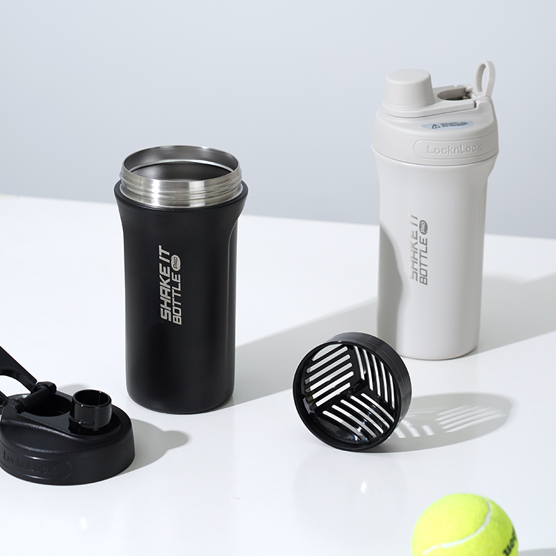 乐扣乐扣（LOCK&LOCK）沙沙保温杯便携提环大容量运动健身户外保温保冷杯开学军训水杯 LHC4276LGRY-浅灰 750ml