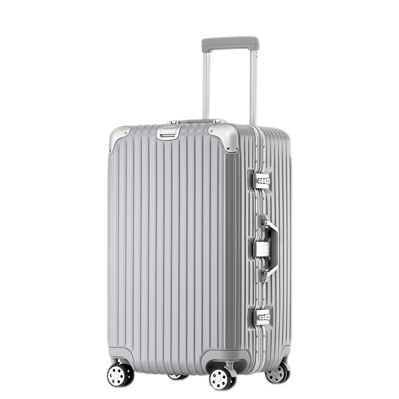 堡凯斯特 加厚铝框拉杆箱皮箱行李箱男女20万向轮超大容量旅行箱32 灰色 20寸（可登机）