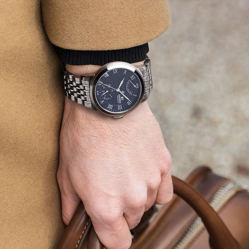 依波（EBOHR）【商场同款】大师系列手表男士自动机械表国表生日礼物防水送男友 酷雅黑 10840214