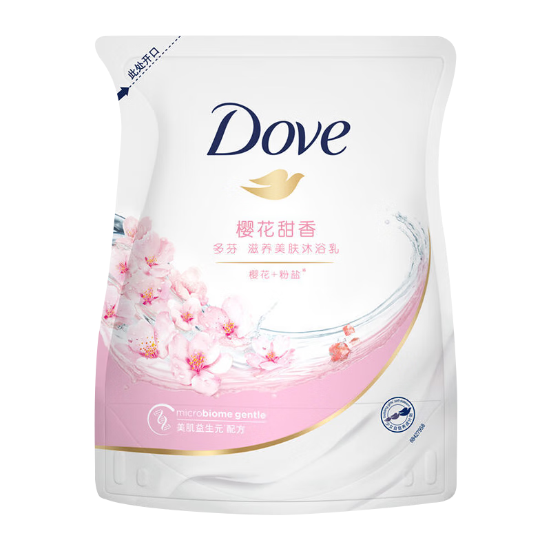 多芬（Dove）沐浴露  樱花甜香沐浴乳400克袋 锁水保湿肌肤持久留香