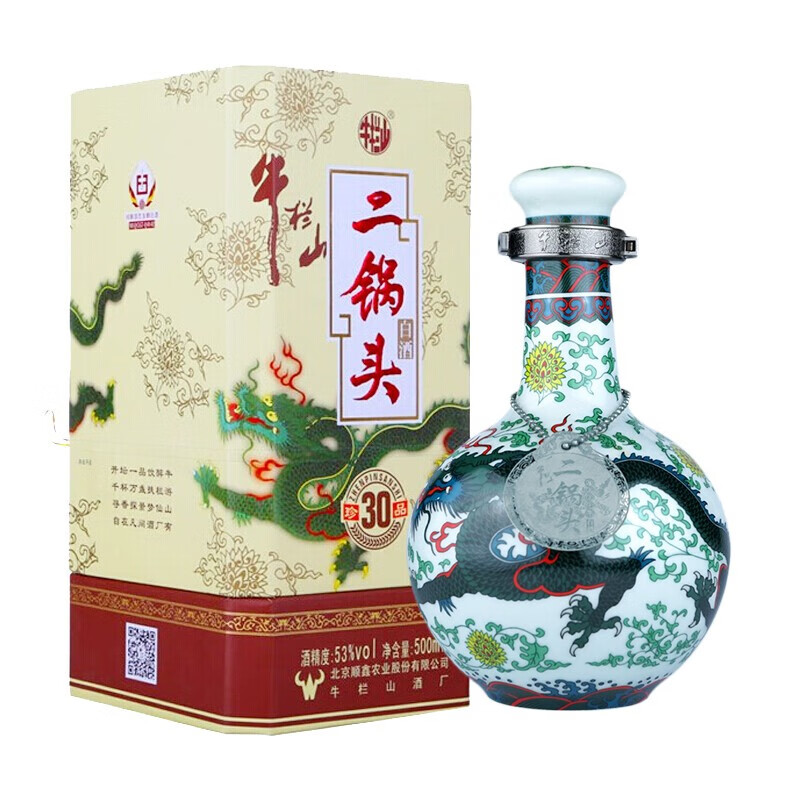 牛栏山牛栏山 二锅头  珍品(30) 青龙 清香型 白酒 53度 500ml 1瓶