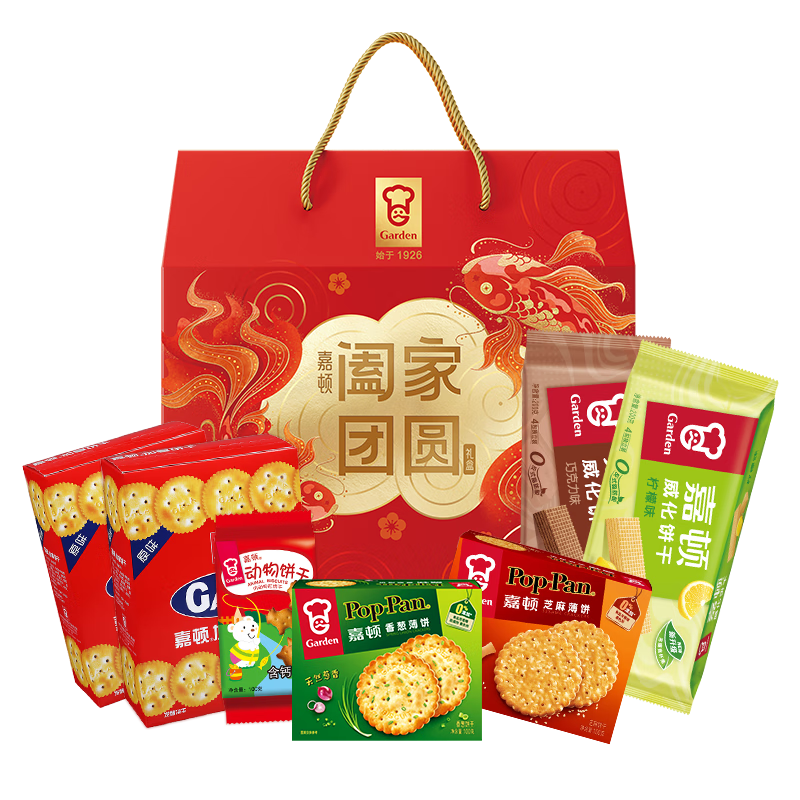 PLUS会员：嘉顿（Garden）阖家团圆饼干礼盒1060g