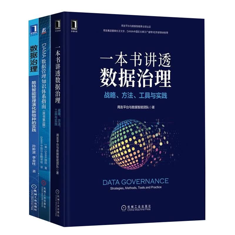 数据管理&治理3部曲：一本书讲透数据治理+DAMA数据管理知识体系指南+数据治理 全三册详情图