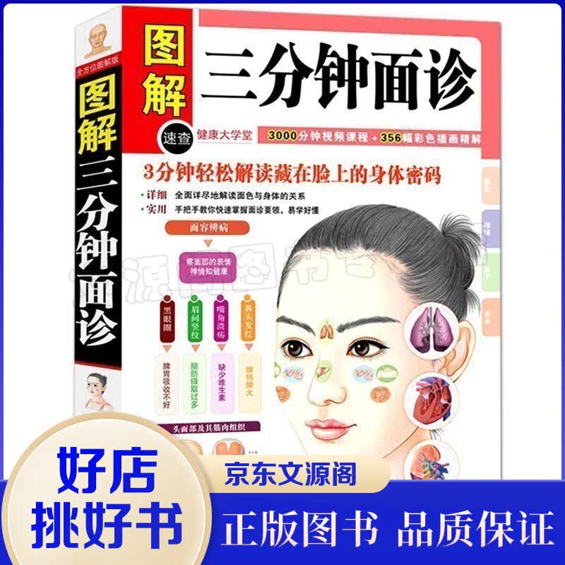 三分钟面诊 图解面诊书籍 中医养生 保健 三分钟手疗 足疗中医养生大成 面诊手诊穴位按摩书籍