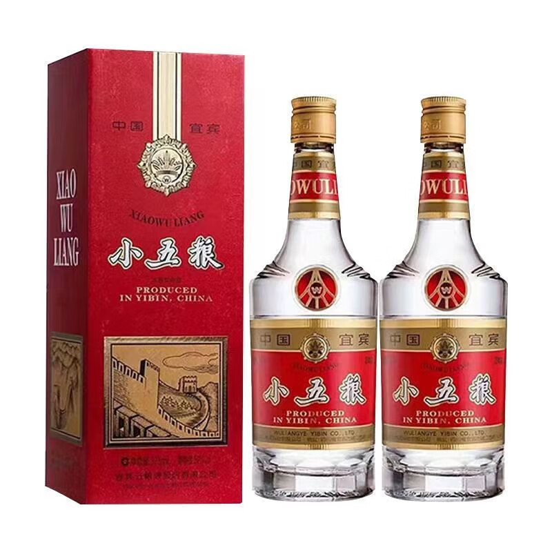 五粮液(wuliangye)小五粮 52度浓香型白酒 宴请送礼 375ml*2瓶