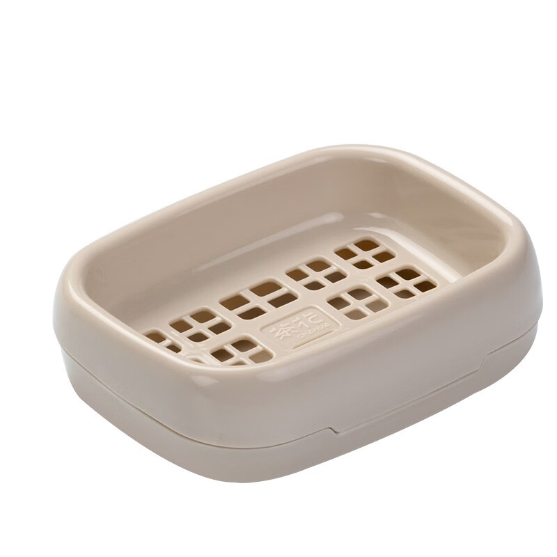 茶花（CHAHUA）新品双层沥水肥皂盒创意卫生间沥水香皂架肥皂架置物架免打孔 圆润皂盒-咖色