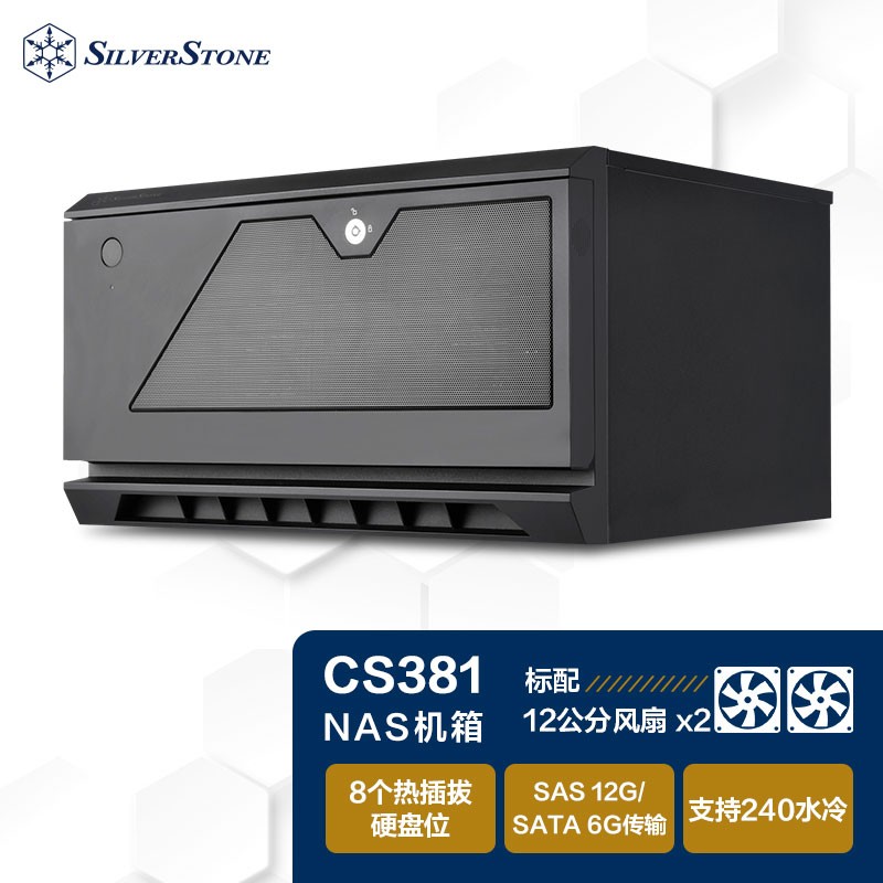银昕（SilverStone）CS381 专业热插拔存储机箱（NAS机箱/可支持12颗硬盘） CS381