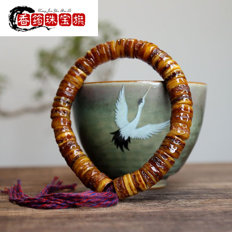 仙来阁西藏式老料牦牛骨手串眉心骨嘎巴啦男女骨头文玩灵骨牛骨手链