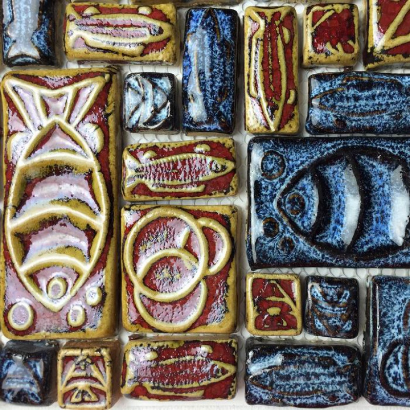 曼坤 复古窑变手工砖陶瓷马赛克小块瓷砖玄关电视背景客厅内墙砖地