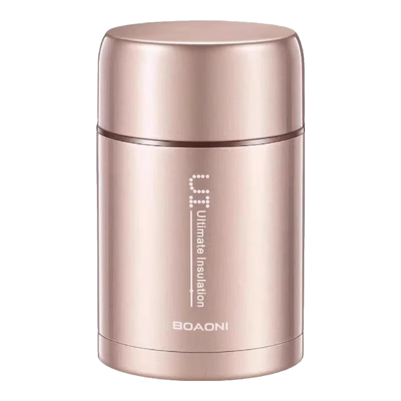 博奧尼BOAONI燜燒杯316不銹鋼悶燒懷保溫飯盒桶便攜燜燒壺罐鍋煮粥帶飯 【鋼本色】+包+餐具+食譜800ml