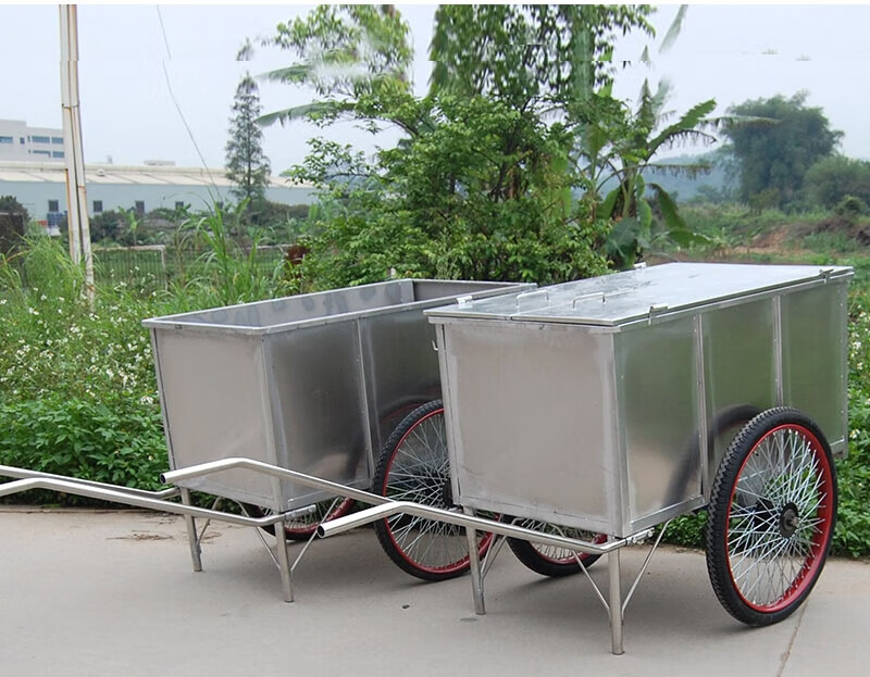 运锋物业环卫手推车不锈钢垃圾车清洁车市政物业人力手推车清运车轻奢