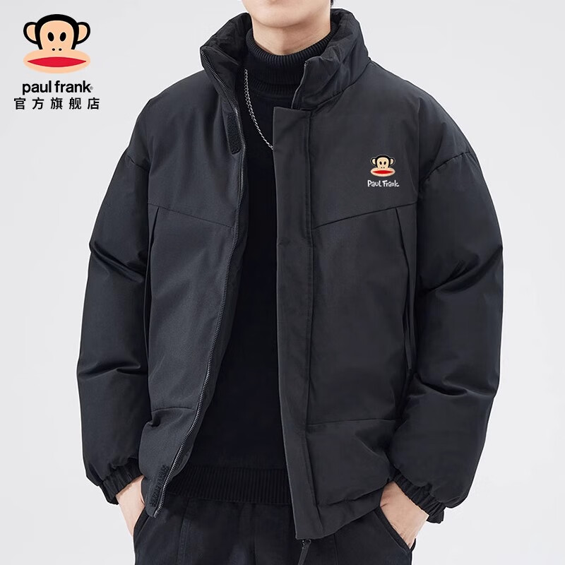 大嘴猴（paul frank）美式潮牌棉服男秋冬季新款宽松加绒加厚保暖棉衣外套休闲百搭棉袄 黑色8808M【官方正品】 S 【建议90-110斤】