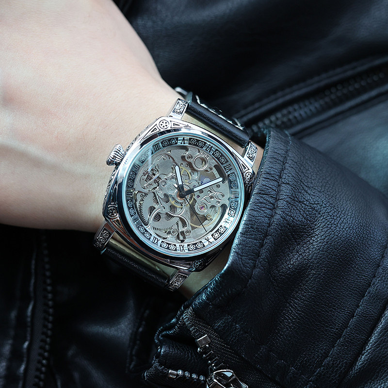 2022新款卡罗蒂夫自动镂空个性时尚商务防水男士手表全自动机械表