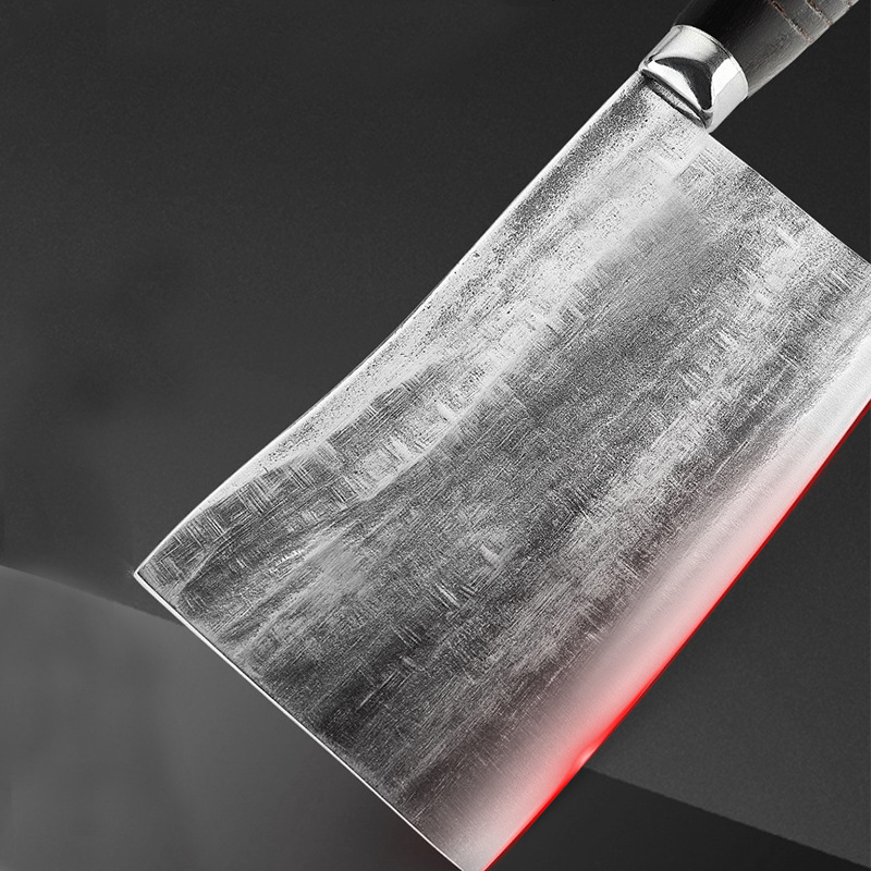 李麻子 烧腊刀熟食斩剁鸡鸭锻打手工九江弯菜刀厨师专用斩切两用商用 九江弯刀2号（大）