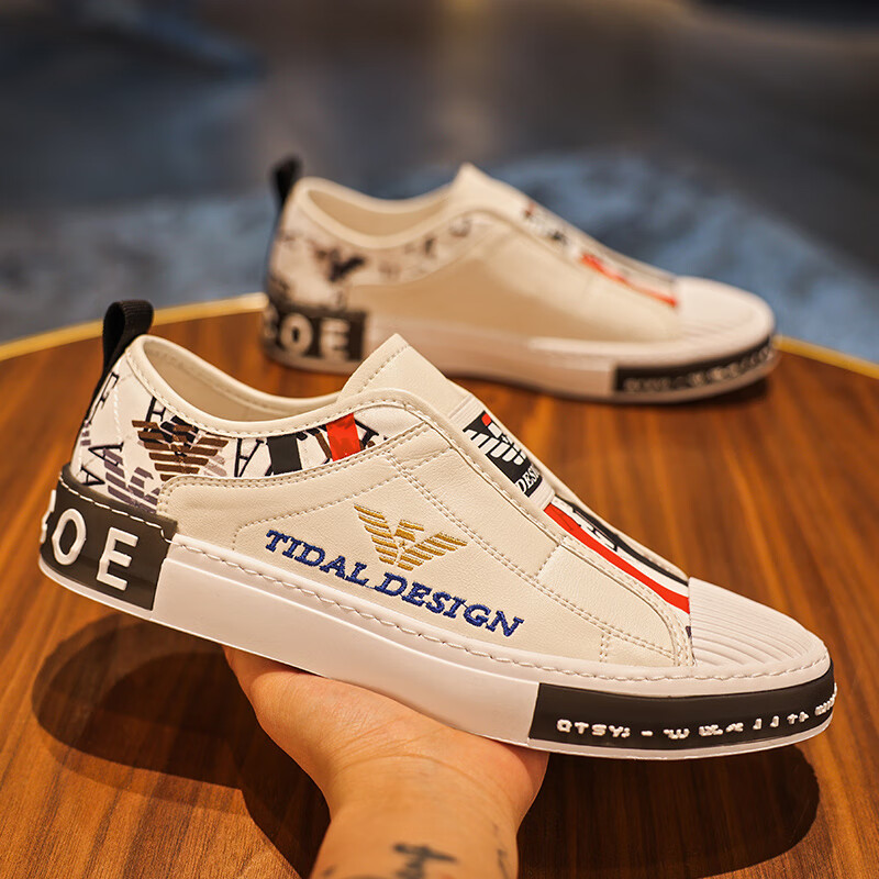 ajfd男鞋时尚刺绣老鹰aj运动板鞋男舒适休闲小白鞋男潮流百搭鞋子男