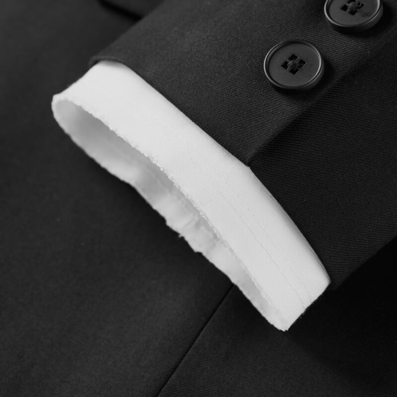 乐町时尚休闲外套通勤百搭秋季新款简约廓形西装C1BAD3402 黑色(现货) M